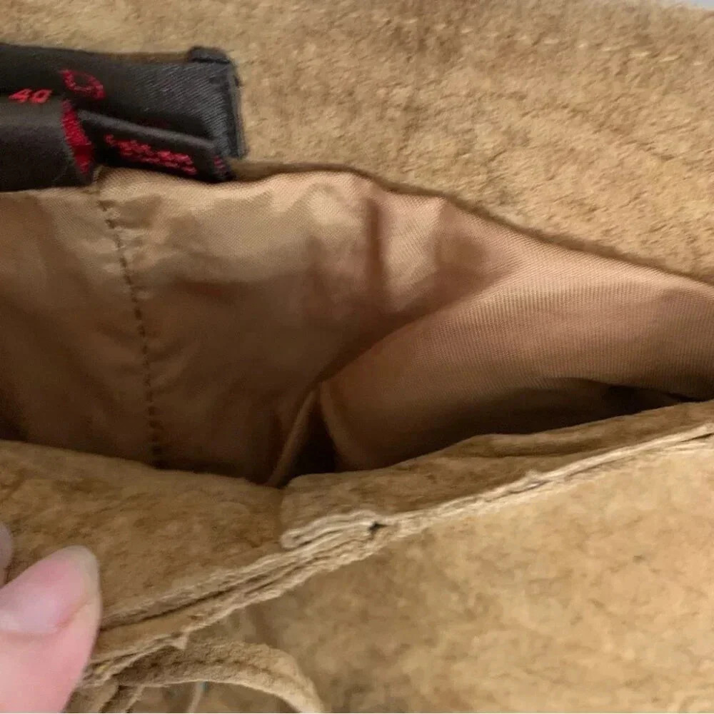 Danier  Suede Textured Leather Retro Pants Boho Hippie 6 - Picture 13 of 15